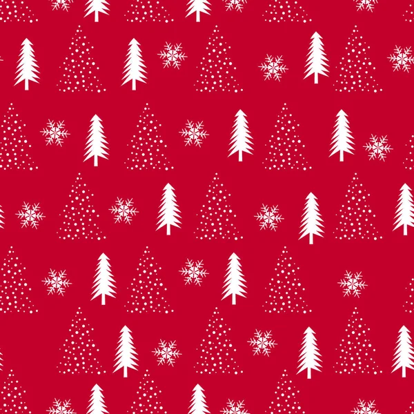 Χριστουγεννιάτικο Δέντρο Απρόσκοπτη Μοτίβο Φόντο Χαρτί Περιτυλίγματος Γεμίζει Μοτίβο Χαιρετισμούς — Διανυσματικό Αρχείο