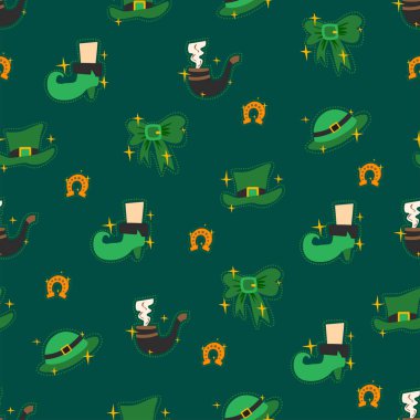 Aziz Patrick Günü kusursuz desen. Tatil Vektörü İllüstrasyon Arkaplanı