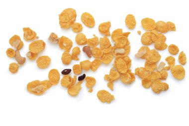 Mısır gevreği, beyaz zemin üzerine Mısır gevreği