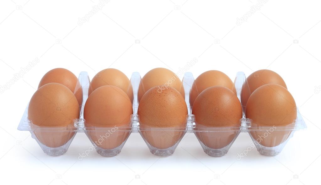 Eggs in plastic package