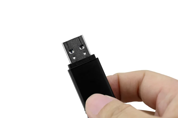 Tangan memegang USB flash drive — Stok Foto
