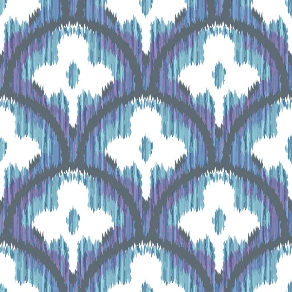 Drie Leaf Clover mantel Ikat patroon — Stockvector