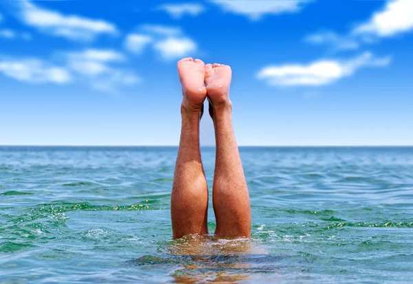 Feet sea dives — Stock Photo, Image