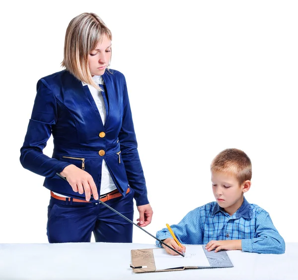Mother teaches the child — Stock Photo, Image