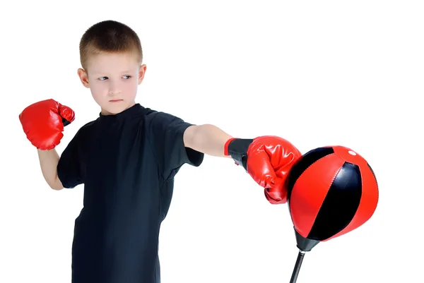 Niño en guantes de boxeo — Foto de Stock