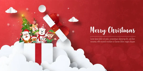 Joyeux Noël Bonne Année Carte Postale Bannière Noël Père Noël — Image vectorielle