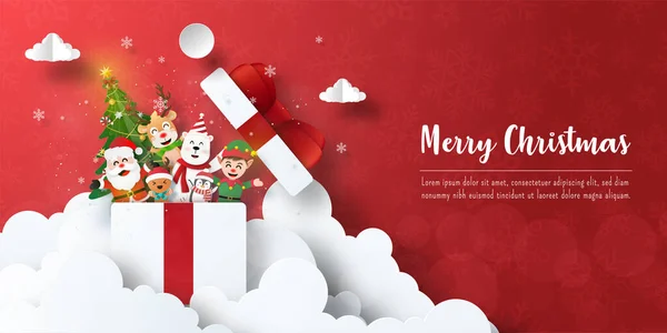 Mutlu Noeller ve mutlu yıllar, Noel Baba ve arkadaşlarının hediye kutusundaki Noel kartpostalları