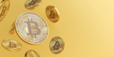 Şifreleme para birimi Bitcoin BTC afiş arkaplanı