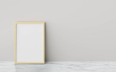 Fotoğraf çerçevesi modellemesi gerçekçi, 3D illüstrasyon