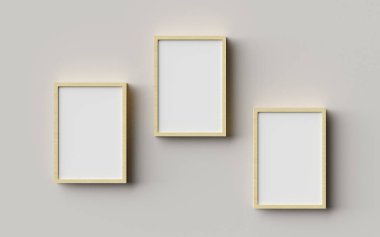 Fotoğraf çerçevesi modellemesi gerçekçi, 3D illüstrasyon