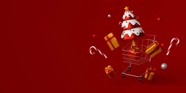 Vánoční Banner Reklama Vánoční Novoroční Prodej Ilustrace — Stock fotografie