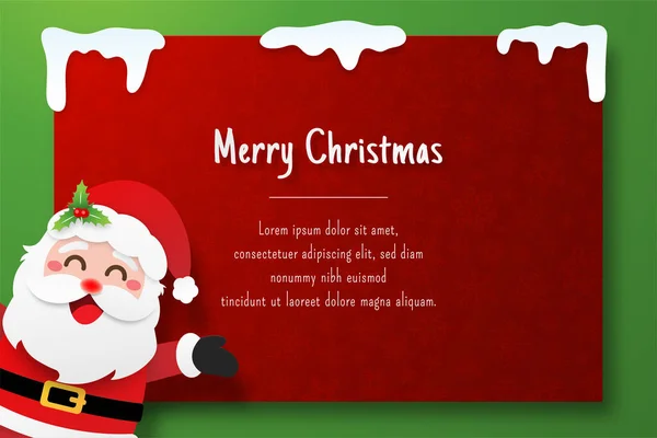 Santa Claus Con Postal Navidad Feliz Navidad Feliz Año Nuevo — Archivo Imágenes Vectoriales