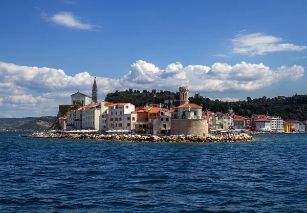 Slovenië Adriatische Zee kust landschap in Portoroz. — Stockfoto