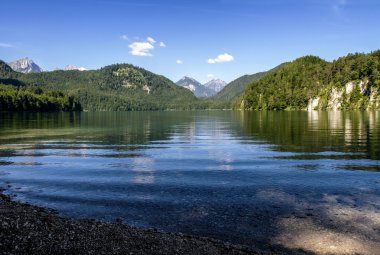 Alpsee Gölü Fussen, Bavyera, Almanya