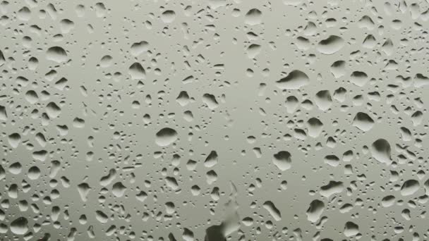 Gotas Agua Una Ventana Vidrio Textura Fondo Abstracto Concéntrate Las — Vídeo de stock