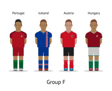 Oyuncular kiti. Futbol Şampiyonası Fransa 2016'na. Grup F - Portekiz, İzlanda, Avusturya, Macaristan