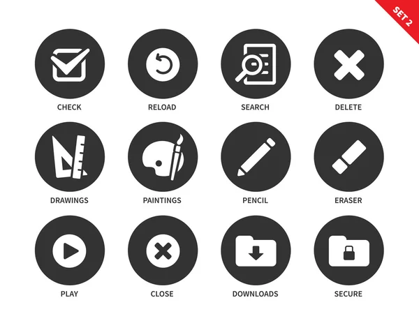 Botones de aplicación iconos sobre fondo blanco — Archivo Imágenes Vectoriales