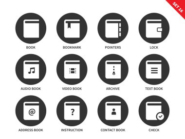 Beyaz arka plan üzerinde kitap simgeleri