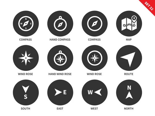 Icônes d'équipement de navigation sur fond blanc — Image vectorielle