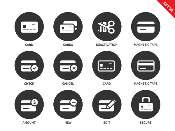 Icônes de carte de crédit sur fond blanc — Image vectorielle