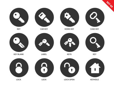 iconos claves sobre fondo blanco
