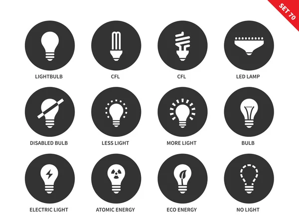 Iconos de luz sobre fondo blanco — Vector de stock