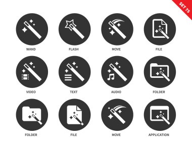 Beyaz arka plan üzerinde sihirli simgeler