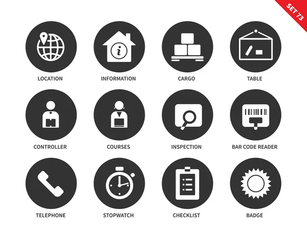 Logistics icons on white background — Stock Vector