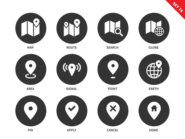 Icônes de carte sur fond blanc — Image vectorielle