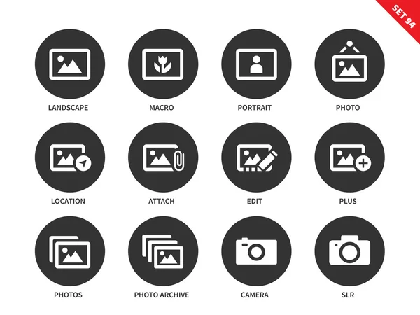 Picture icons on white background — Stock Vector