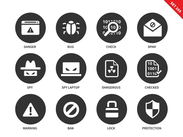 Säkerhet ikoner på vit bakgrund — Stock vektor