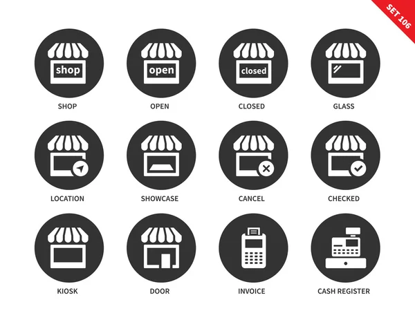 Tienda iconos sobre fondo blanco — Vector de stock