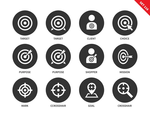 Zielsymbole auf weißem Hintergrund — Stockvektor