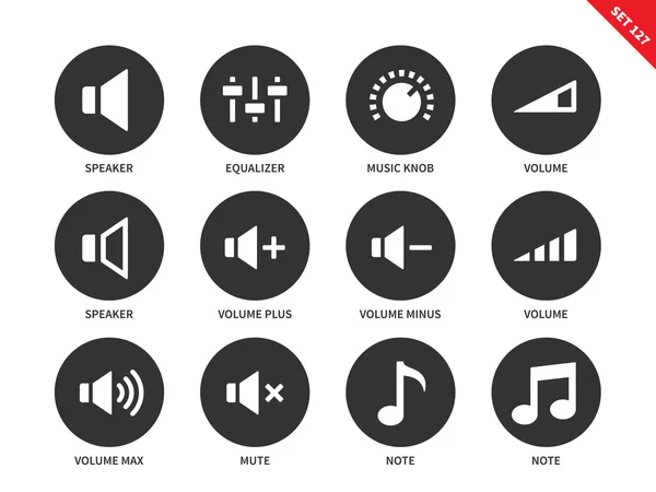 Iconos de volumen sobre fondo blanco — Vector de stock