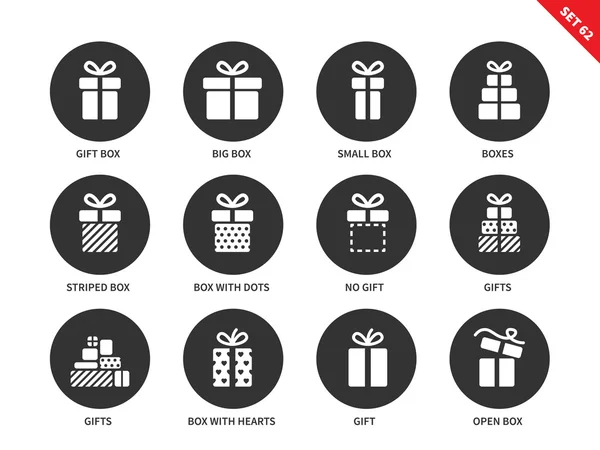 Gifts icons on white background — Stock Vector