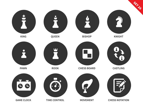 Chess figures icons on white background — Stock Vector