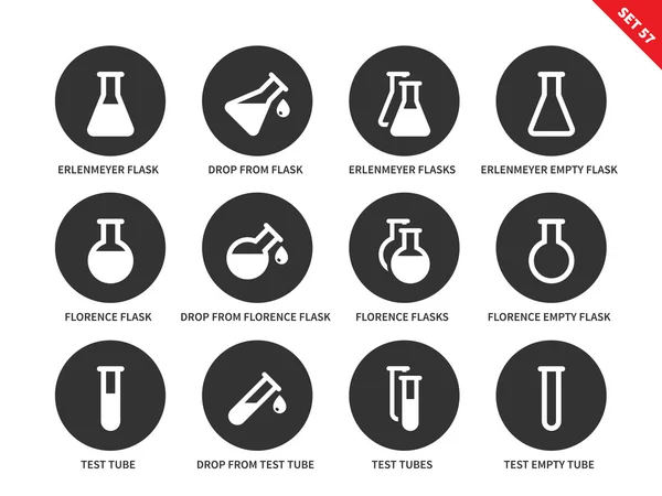 Ícones Phial em fundo branco — Vetor de Stock