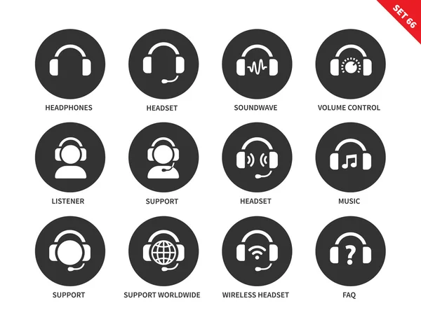 Ear-laps icons on white background — Stock Vector