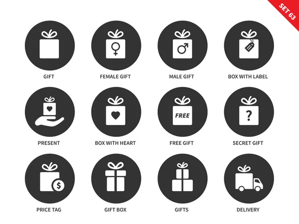 Presents icons on white background — Stock Vector