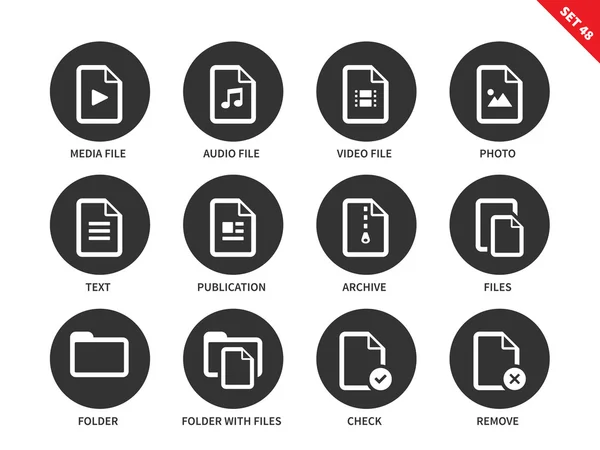 Fichier icônes sur fond blanc — Image vectorielle