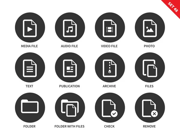 Иконки файлов на белом фоне — стоковый вектор