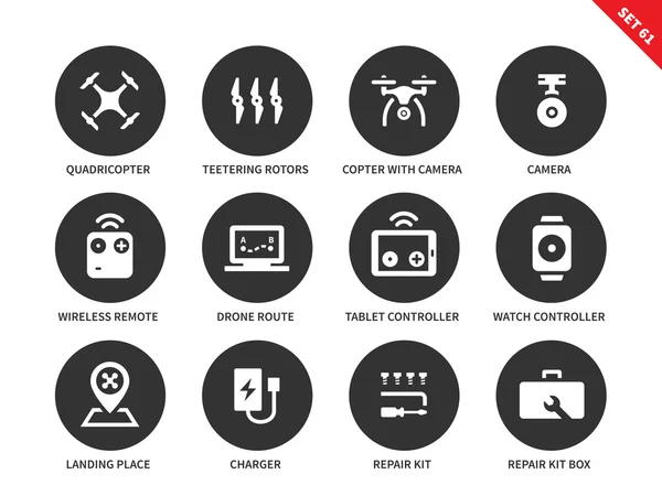 Iconos de control remoto en backgrond blanco — Vector de stock