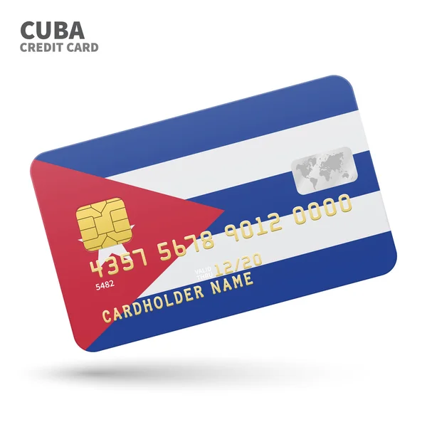 Kreditkarte mit kubanischer flagge hintergrund für bank, präsentationen und business. isoliert auf weiß — Stockvektor