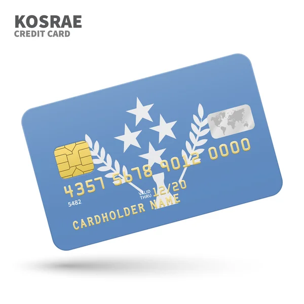 Tarjeta de crédito con Bandera Kosrae para banco, presentaciones y negocios. Aislado sobre blanco — Archivo Imágenes Vectoriales