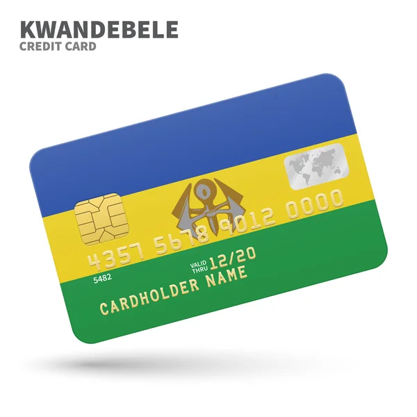 Credit card with KwaNdebele flag background for bank, presentations and business. Isolated on white — Stock Vector