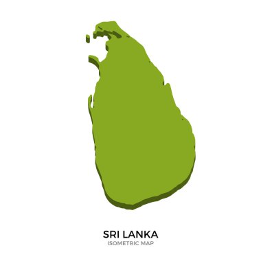 Sri Lanka detaylı vektör illüstrasyonisometrik harita