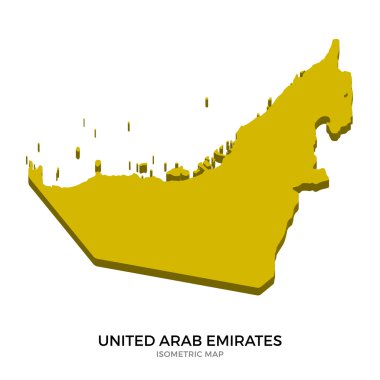 Birleşik Arap Emirlikleri detaylı vektör illüstrasyonisometrik harita