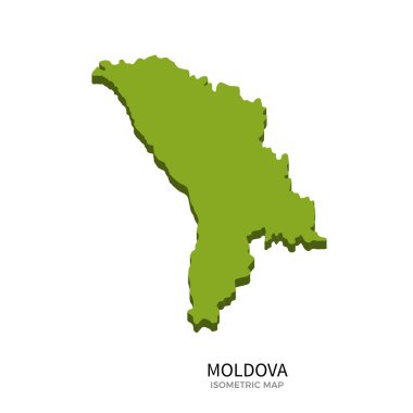 Moldova ayrıntılı vektör illüstrasyon isometrik harita