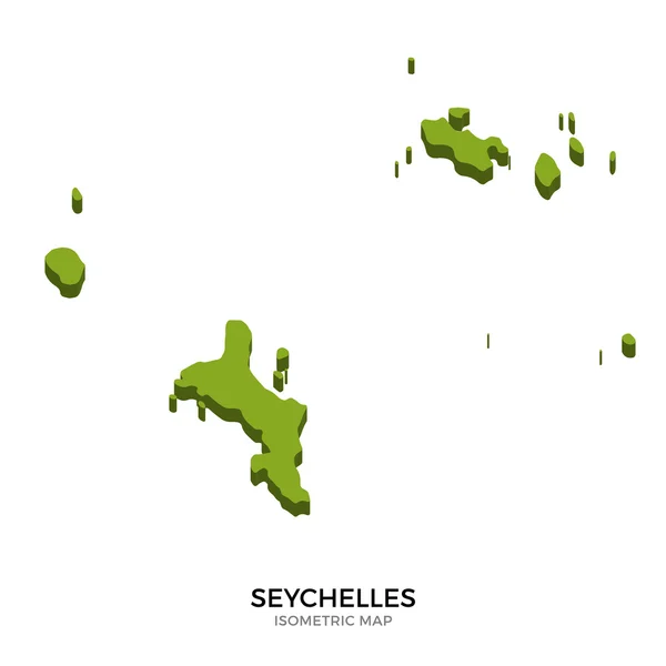 Mapa isométrico de Seychelles ilustración vectorial detallada — Vector de stock