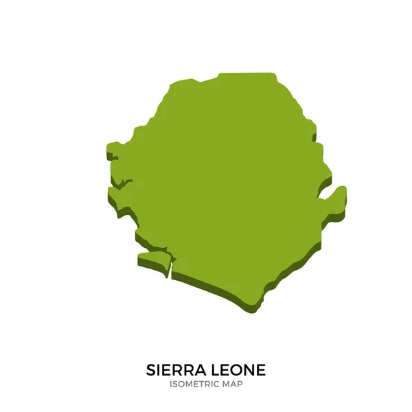 Mapa isométrico de Sierra Leona ilustración vectorial detallada — Vector de stock